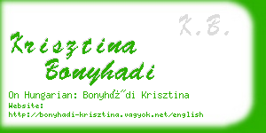 krisztina bonyhadi business card